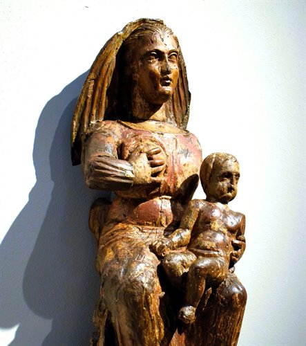 "The Virgin of the Milk"  Medieval wooden sculpture